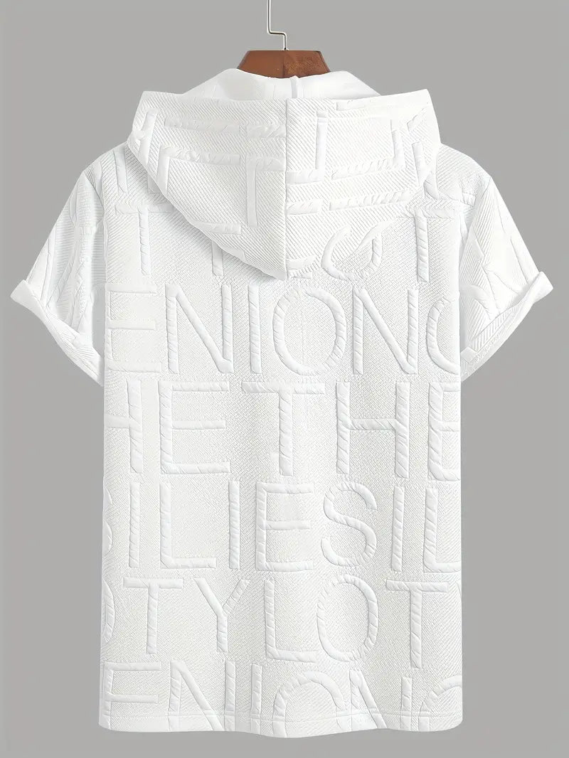 Henryk - חולצה אלגנטית עם שרוולים קצרים, קפוצ'ון ורוכסן