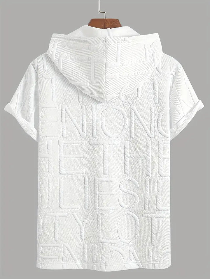 Henryk - חולצה אלגנטית עם שרוולים קצרים, קפוצ'ון ורוכסן