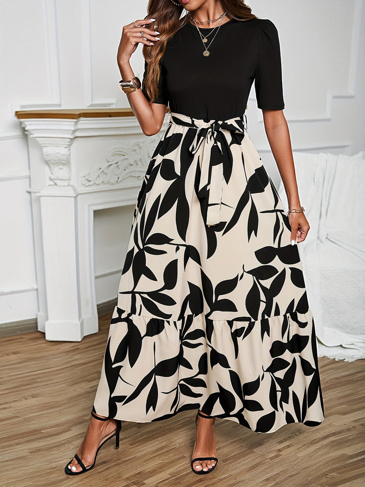 Nuray - שמלת פרחים אלגנטית עם שרוולים קצרים