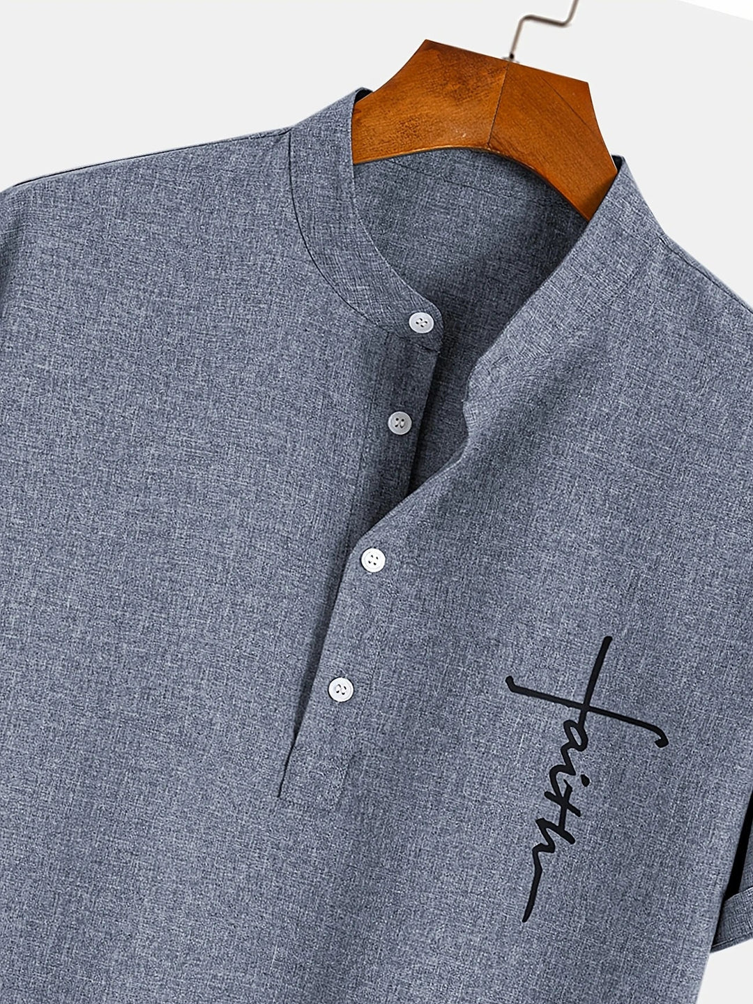 Elliott - חולצה אלגנטית עם שרוולים קצרים וצווארון עומד