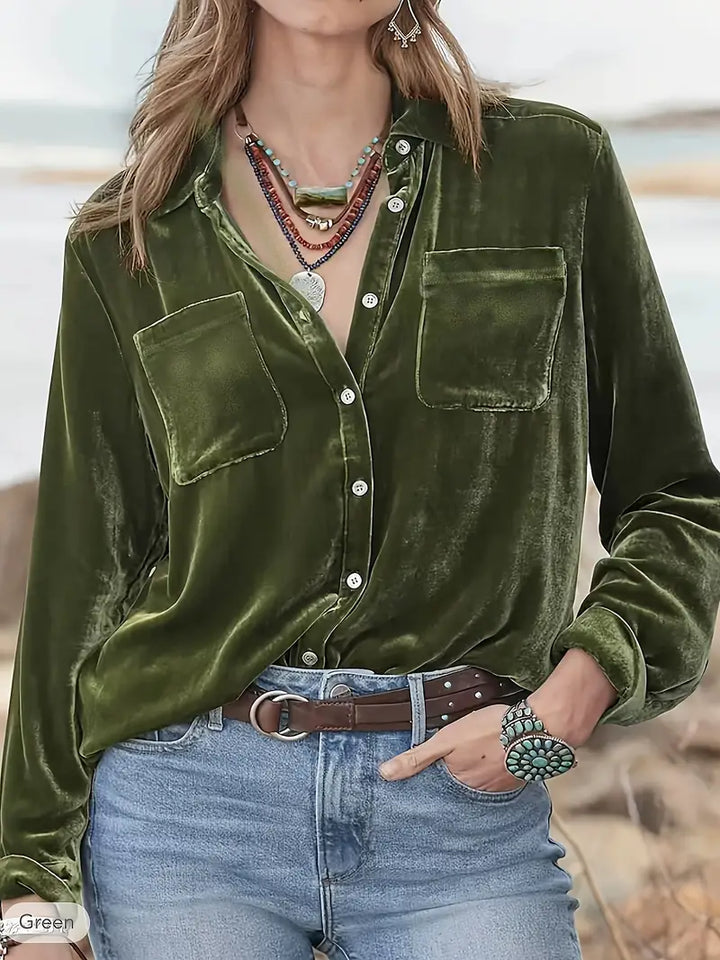 Geanie - חולצה עם שרוולים ארוכים וכיסים קדמיים