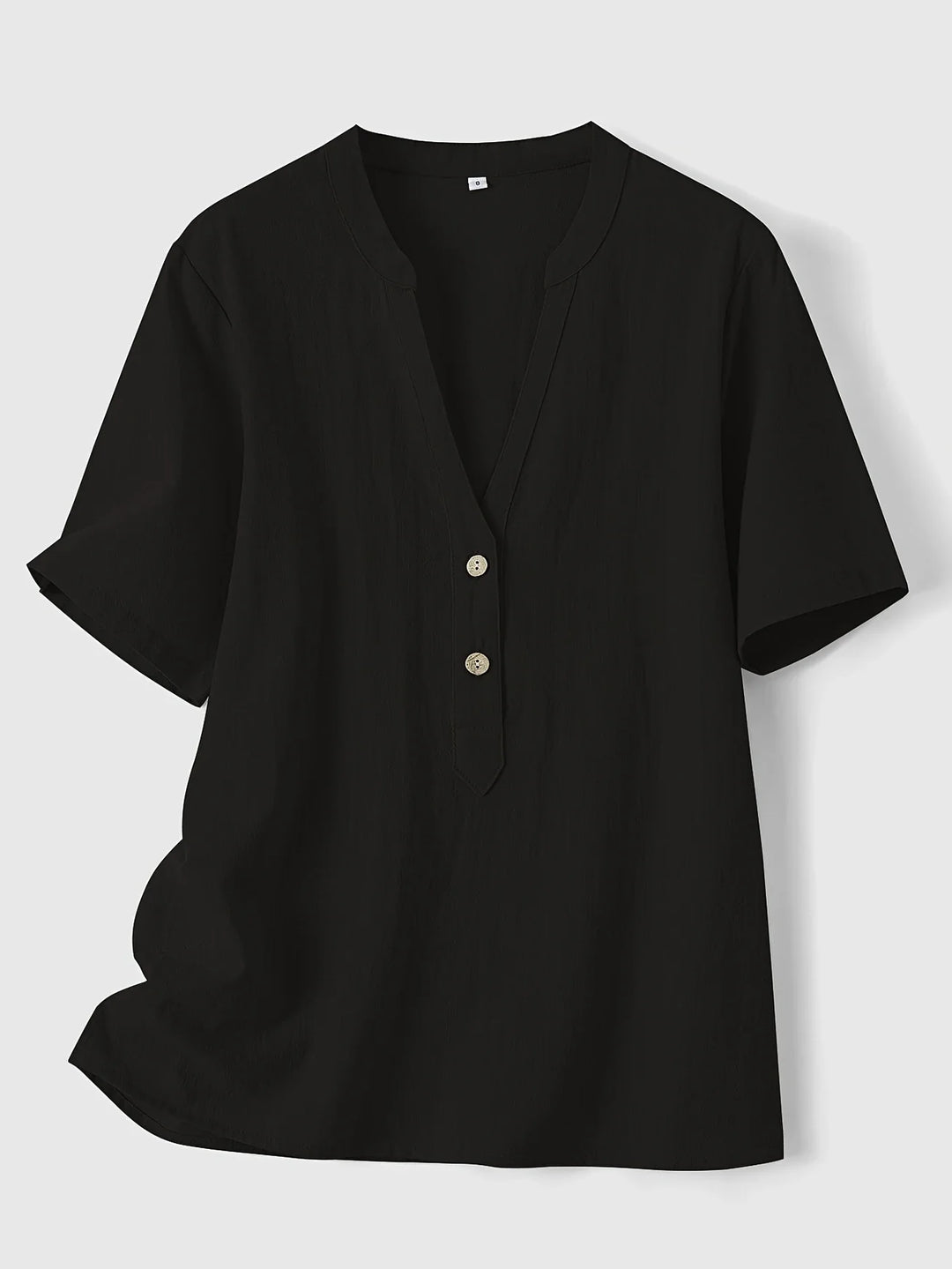 Nerida - חולצת צווארון V אופנתית עם שרוולים קצרים