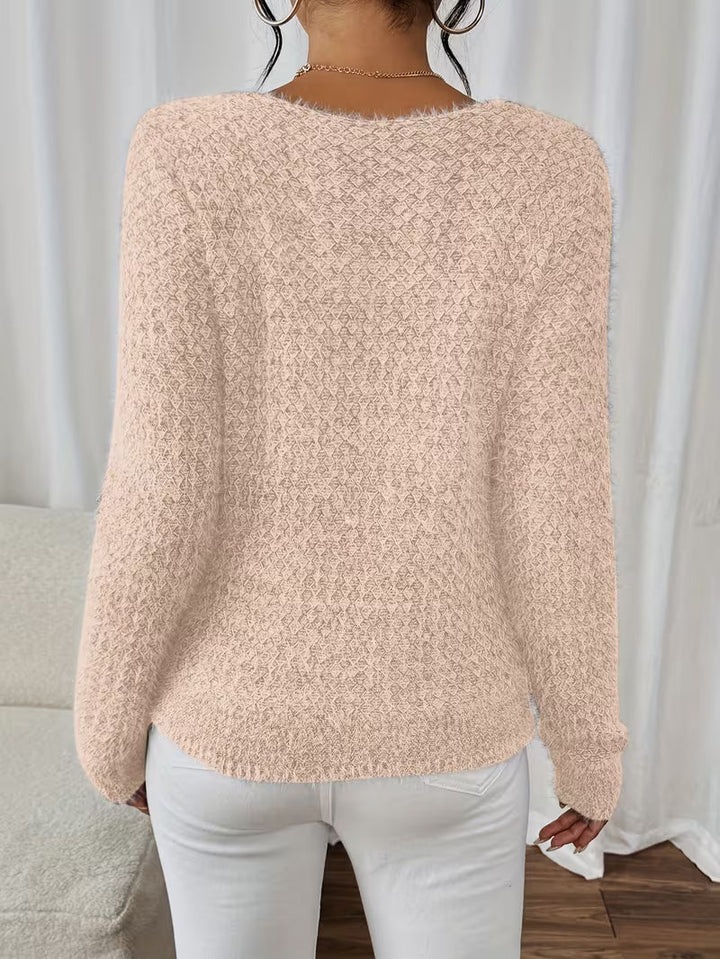 Aderah - סוודר רופף עם צווארון V