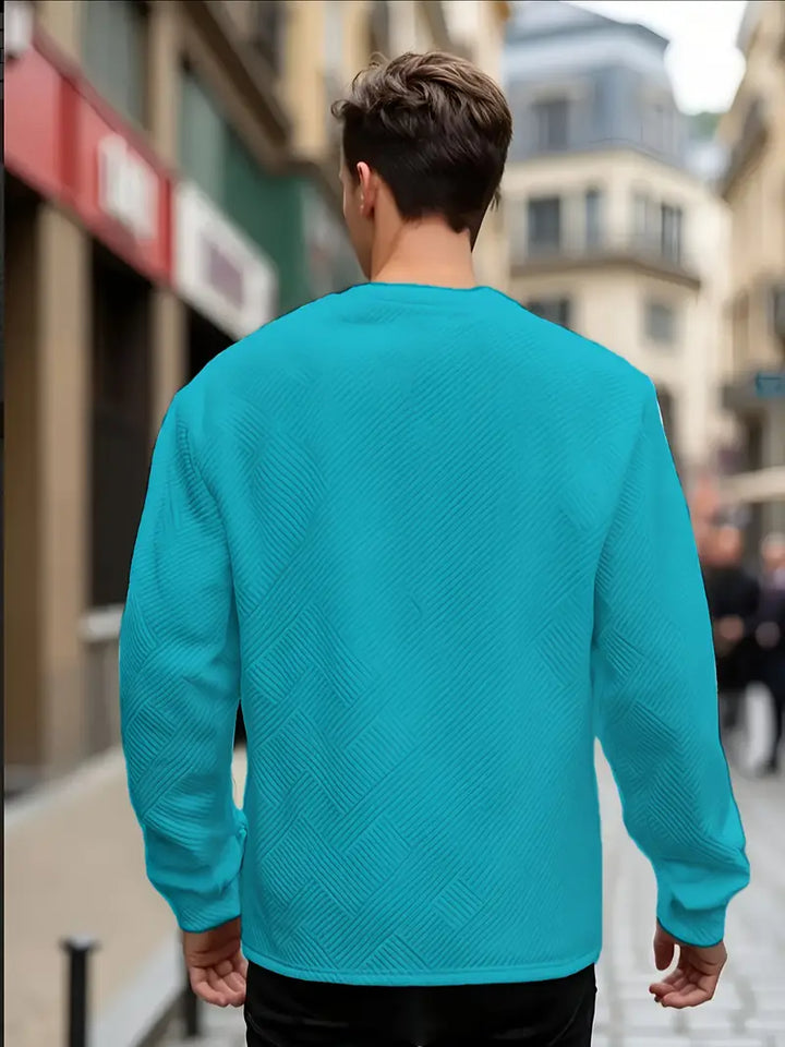 Malinga - סווטשירט עם דפוס גיאומטרי קז'ואלי ושרוולים ארוכים