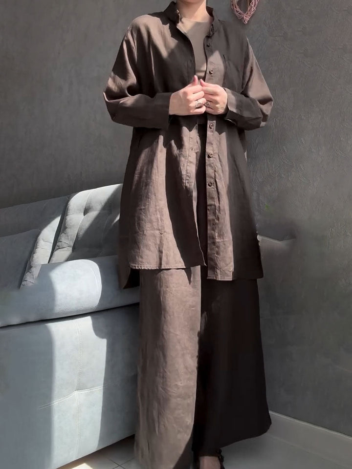 Darlene - סט פשתן נוח בשני חלקים