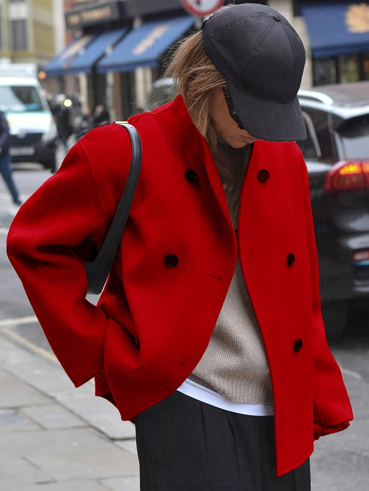 Deanne - מעיל בז' אלגנטי עם סגירה כפולה