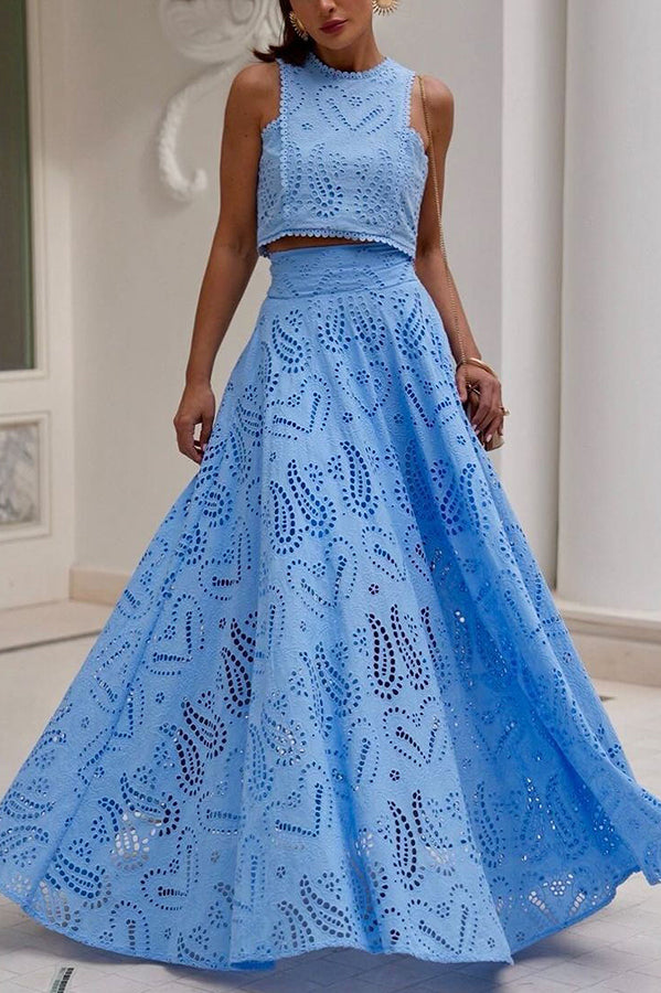 Rosanna - סט תחרה דו-חלקי ללא שרוולים