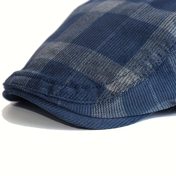 Enriko - כובע ברט וינטג' מכותנה משובצת