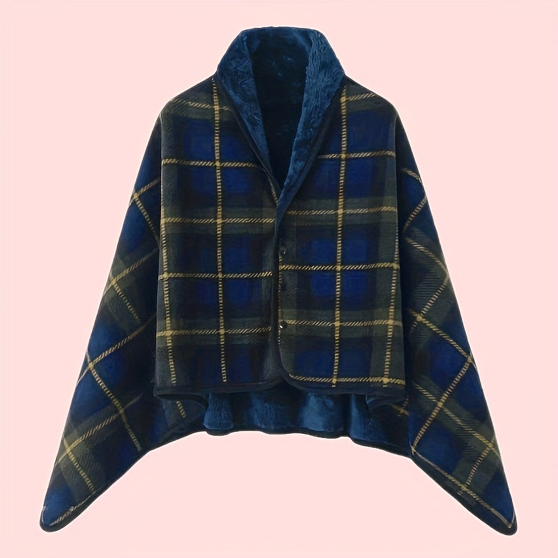 Erlissa - Winter Plaid Wearable Blanket Shawl