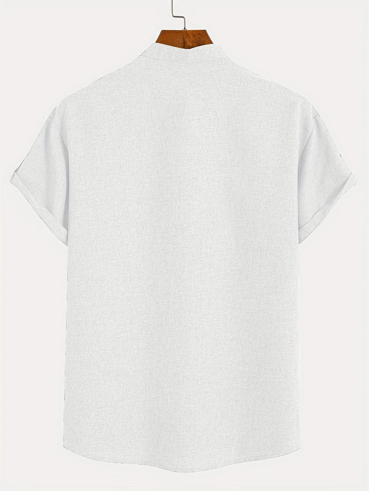 Elliott - חולצה אלגנטית עם שרוולים קצרים וצווארון עומד