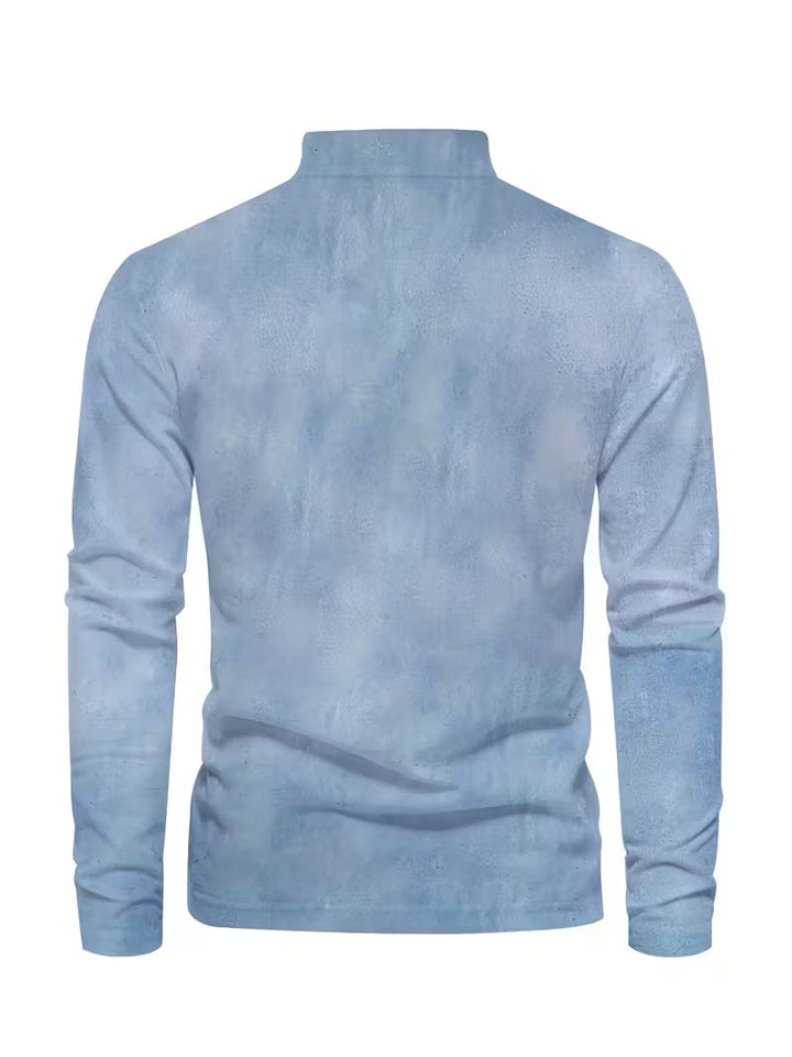 Giles - חולצת דש עם הדפס סירת מפרש תלת-ממדית מסוגננת