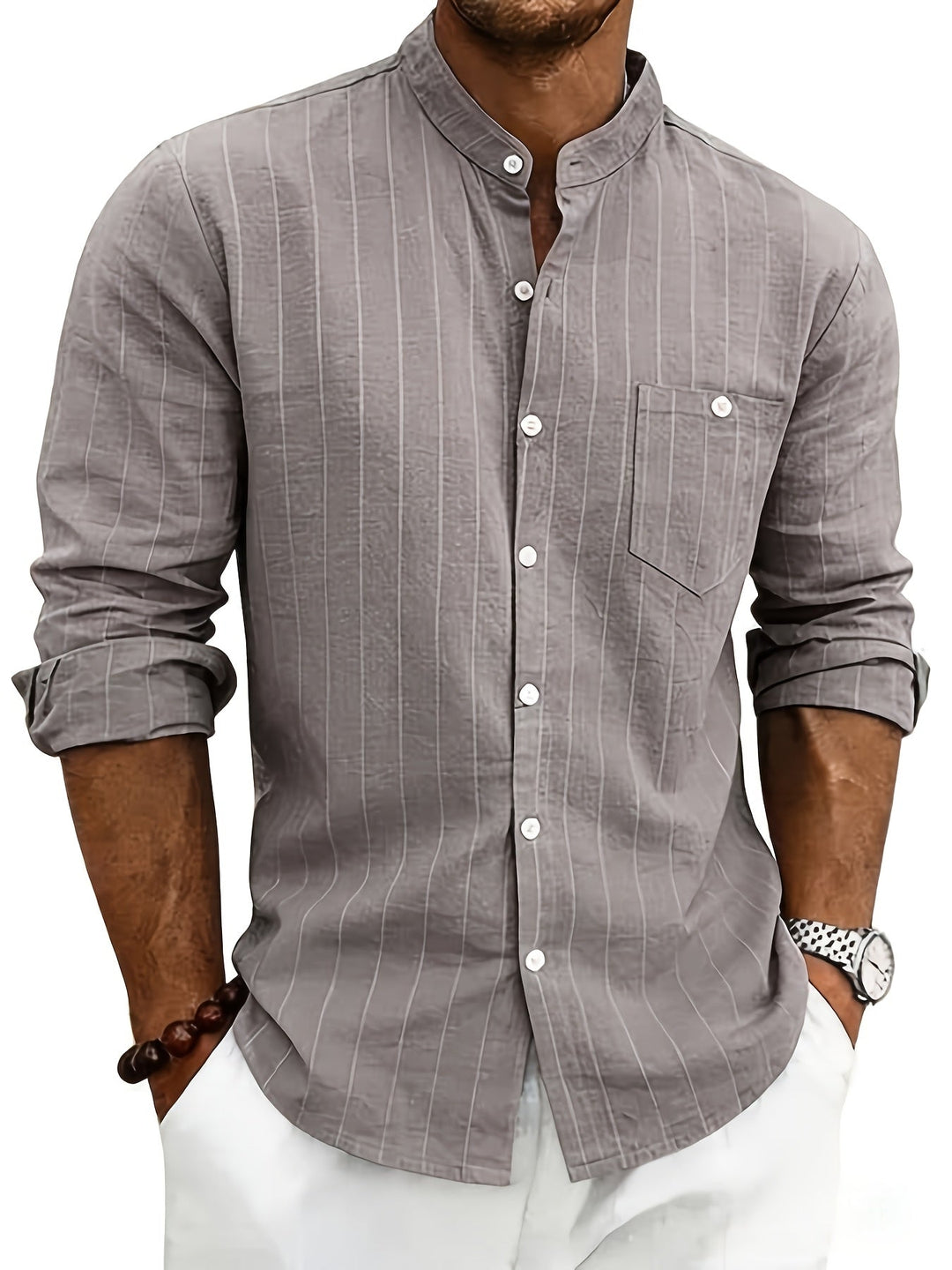 Leslie - חולצת פשתן מפוספסת ומעודנת