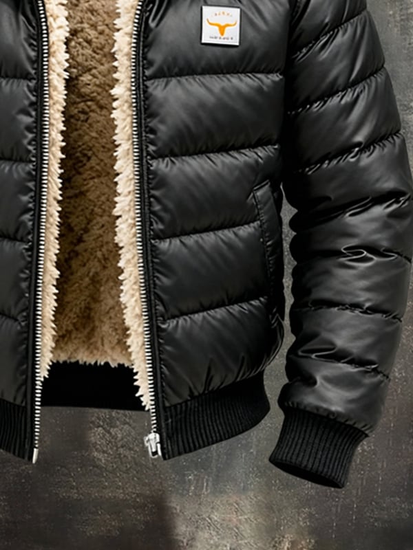 Youssouf - מעיל עור וינטג' עם תפרים