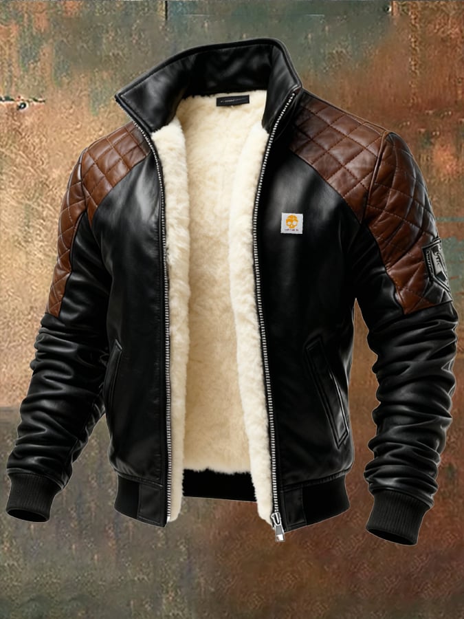 Enzo - מעיל עור מרופד בפלוש