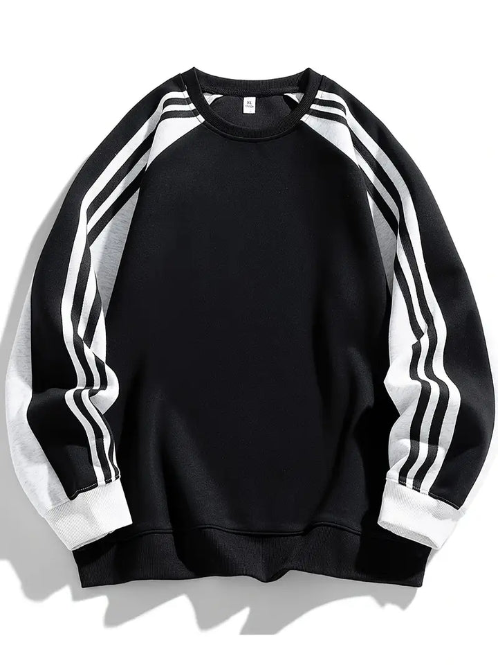 Maddox - סווטשירט עם שרוולים פסים וצווארון עגול