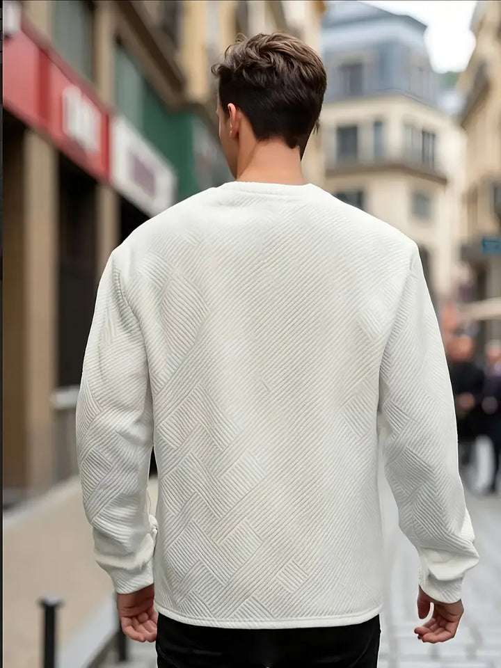 Malinga - סווטשירט עם דפוס גיאומטרי קז'ואלי ושרוולים ארוכים