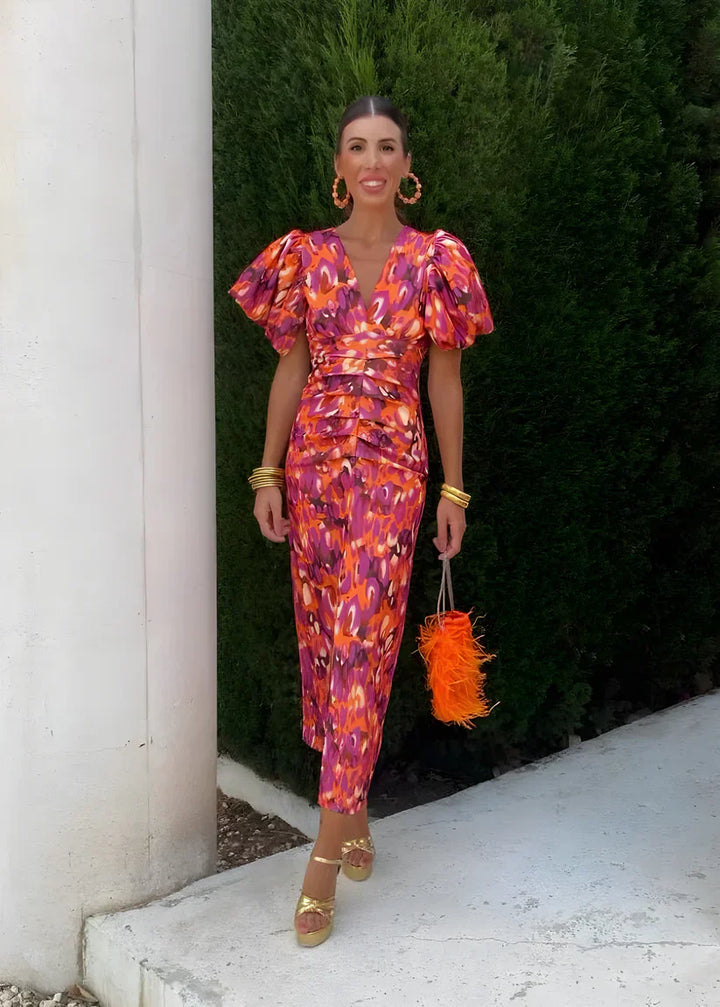 Jorien - שמלה עם שרוולים מקופלים