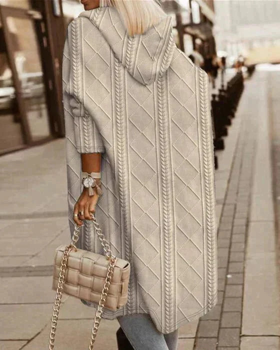 Cytheria - קרדיגן ארוך עם ברדס וסריגת צמות