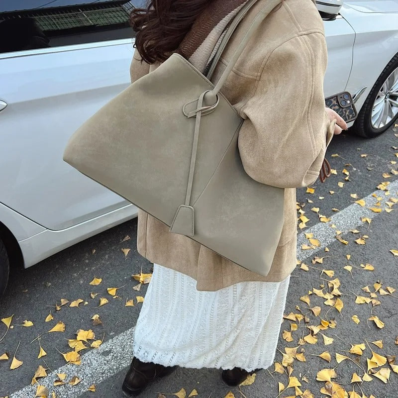 Umaiza - תיק כתף אופנתי מעור דמוי זמש