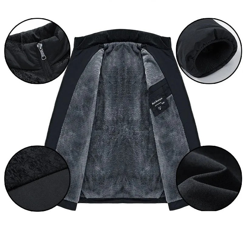 Marenz - מעיל עם בטנה מפליס ורוכסן קדמי