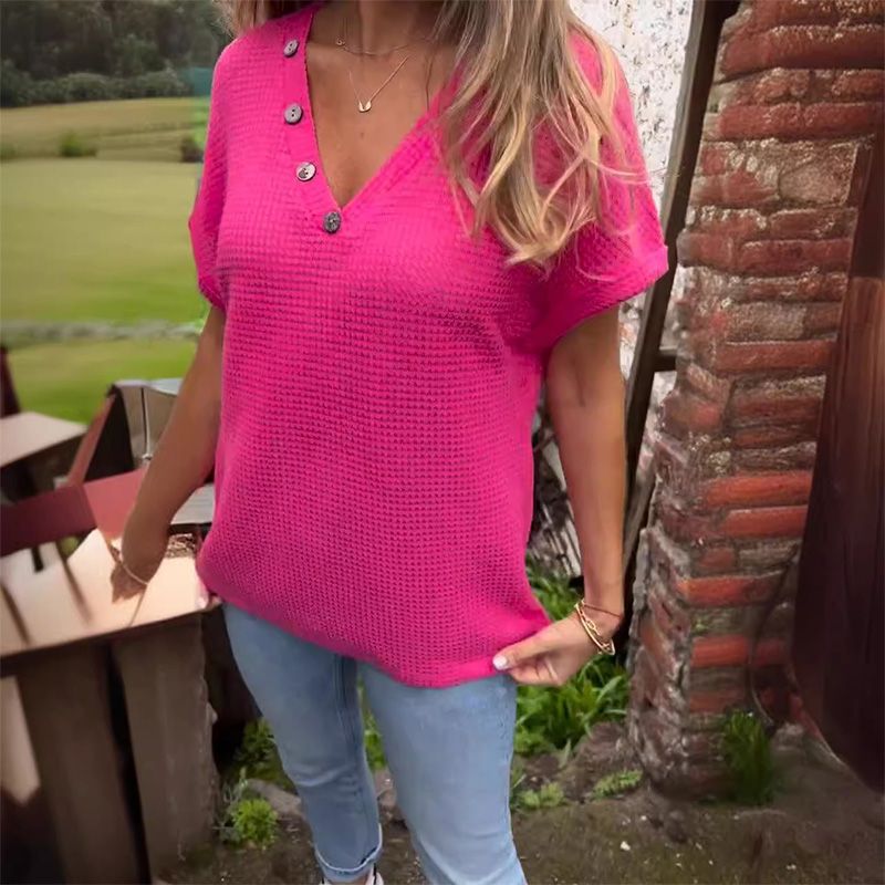 Lindse - חולצה אופנתית עם שרוולים קצרים ומחשוף V