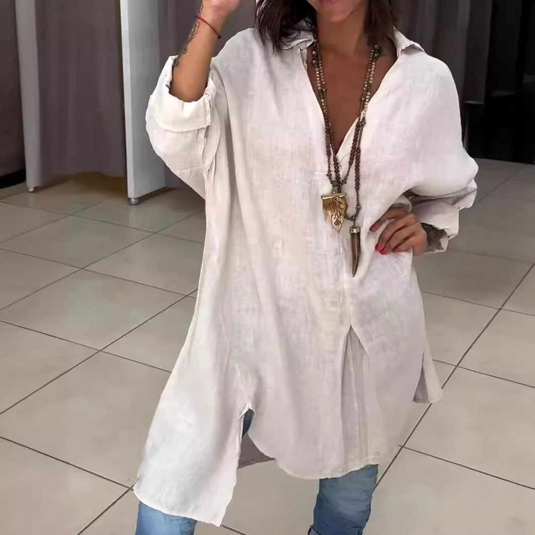 Rozalina - חולצת מחשוף V מסוגננת