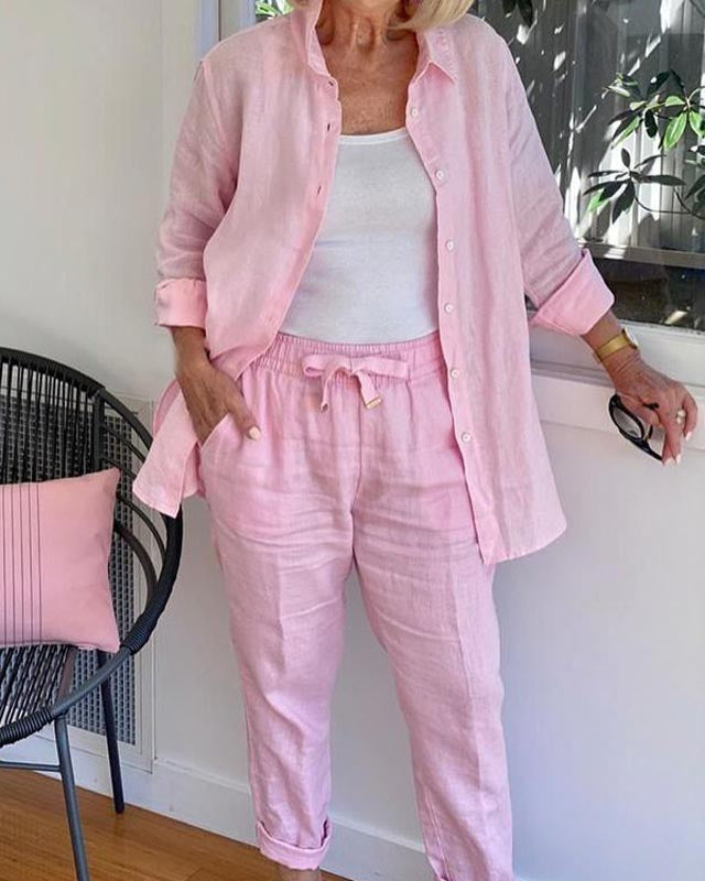 Henna - סט חולצה עם שרוולים ארוכים ומכנסיים