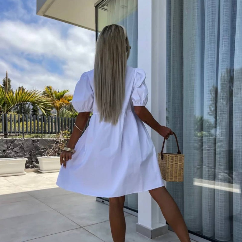 Oana - שמלה מסוגננת עם עניבת פרפר ושרוולים תפוחים