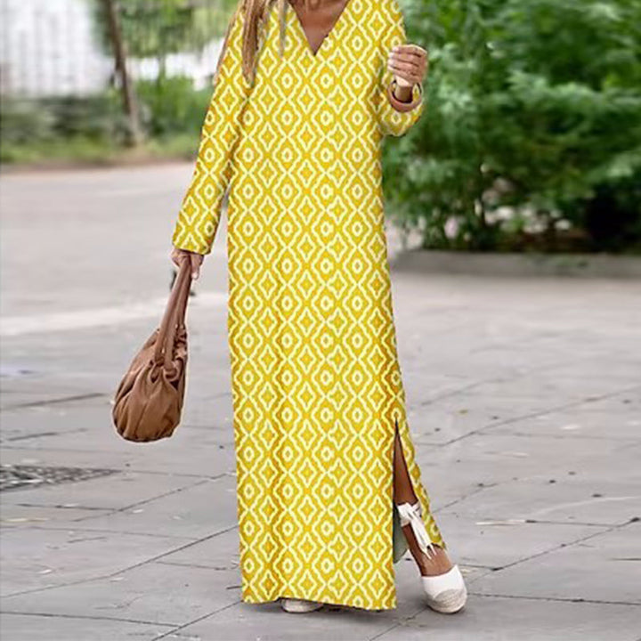 Henar - שמלת בוהו עם שרוולים ארוכים ומחשוף V