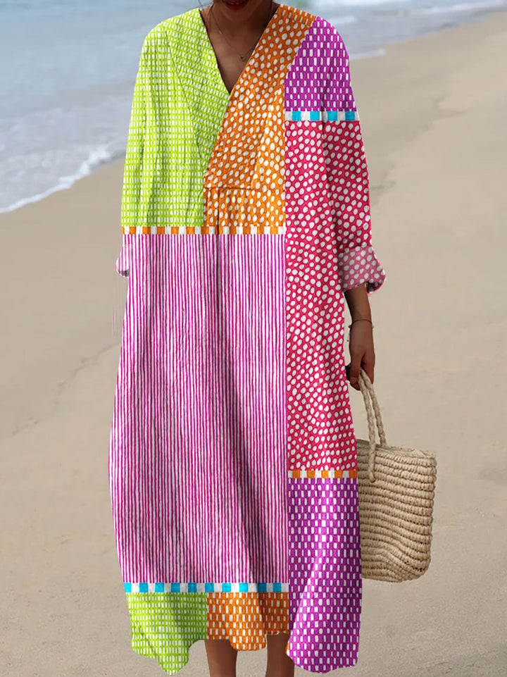 Emiliana - שמלת סטרפלס אלגנטית עם הדפס