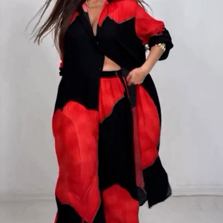 Dionicia - חולצה אלגנטית עם כפתורים ומכנס עם שרוך