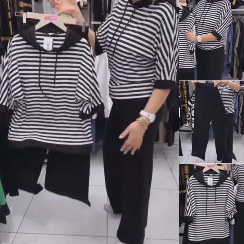 Dwiska - סט חולצה חשופה ומכנסיים חלקים