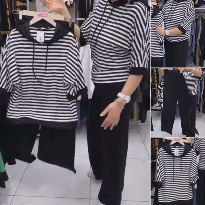 Dwiska - סט חולצה חשופה ומכנסיים חלקים