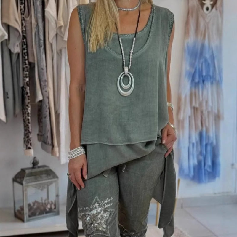 Sousana - גופייה ומכנס מודפס