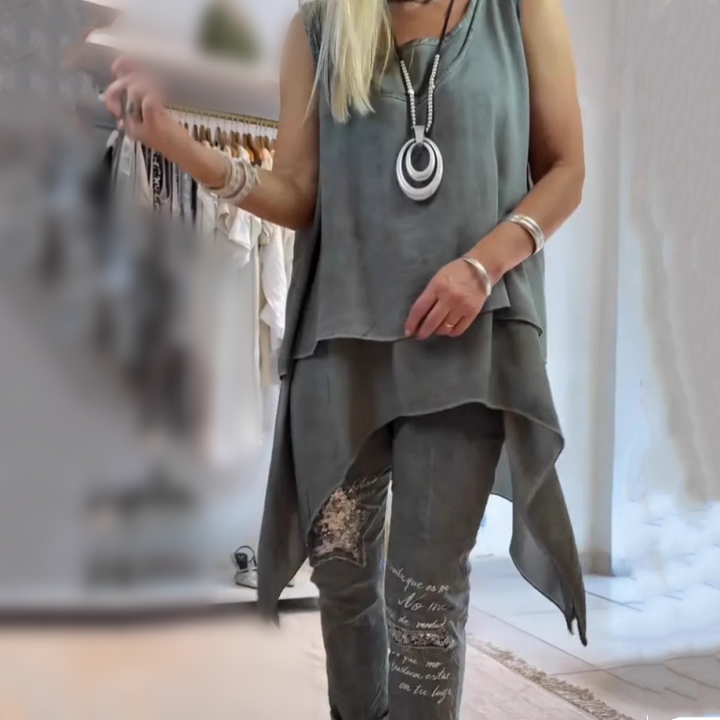 Sousana - גופייה ומכנס מודפס