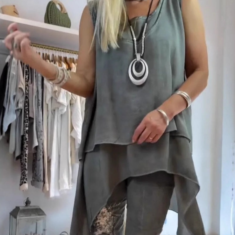 Sousana - גופייה ומכנס מודפס