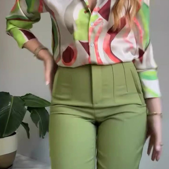 Enid - חולצה ומכנסיים מודפסים קז'ואל