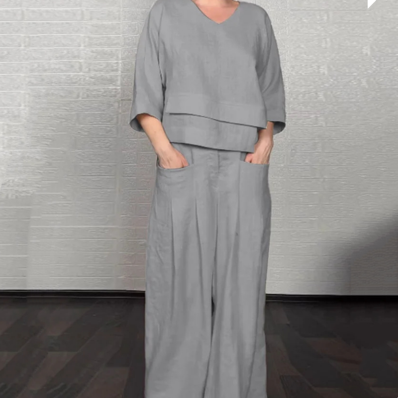 Ginevra - סט שני חלקים נוח מכותנה ופשתן