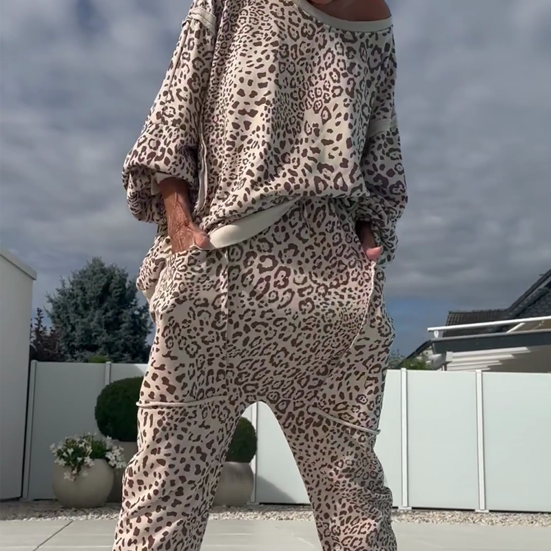 Leenora - סט שני חלקים בהדפס נמר