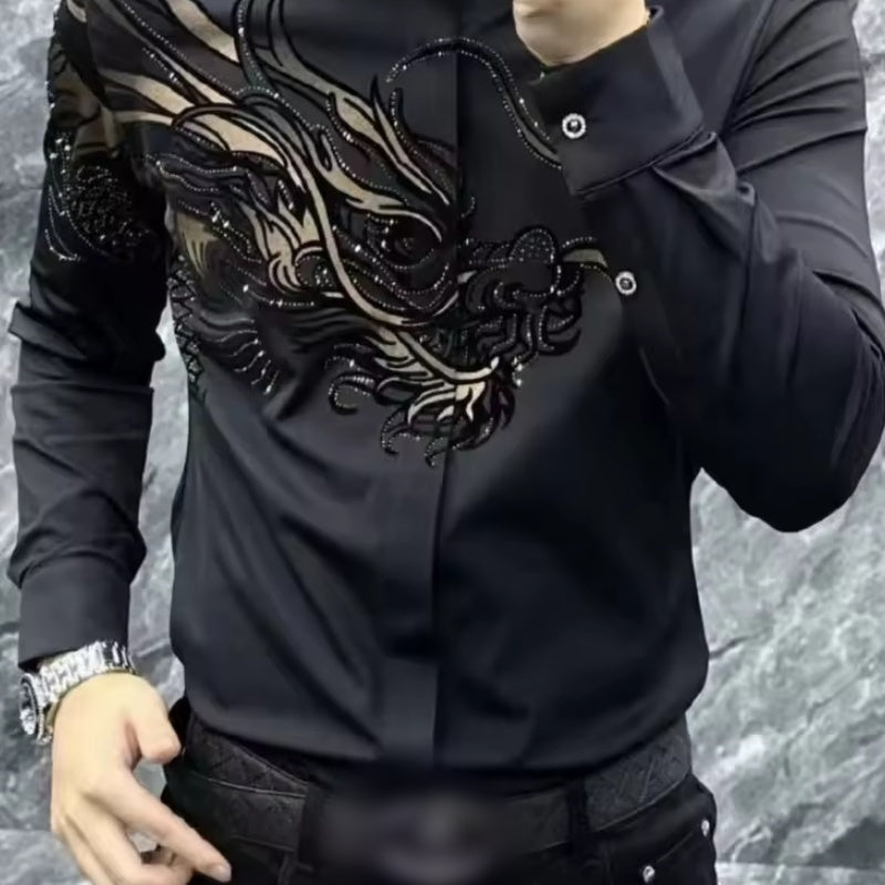 Zeljko - חולצה מודפסת מסוגננת בגיזרה צרה