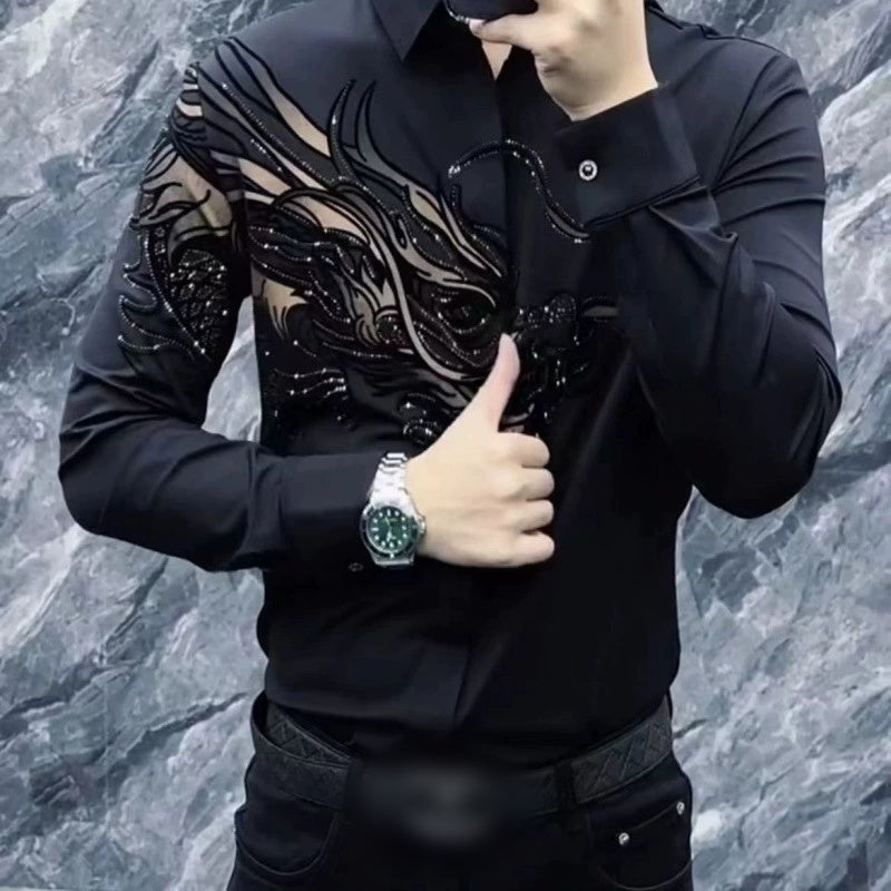 Zeljko - חולצה מודפסת מסוגננת בגיזרה צרה