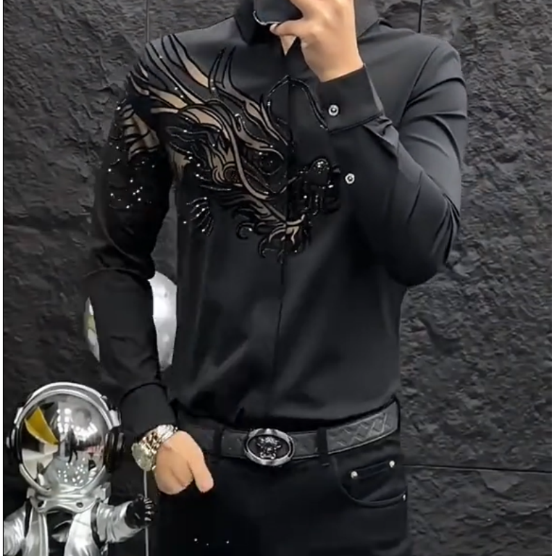 Zeljko - חולצה מודפסת מסוגננת בגיזרה צרה