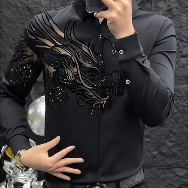 Zeljko - חולצה מודפסת מסוגננת בגיזרה צרה