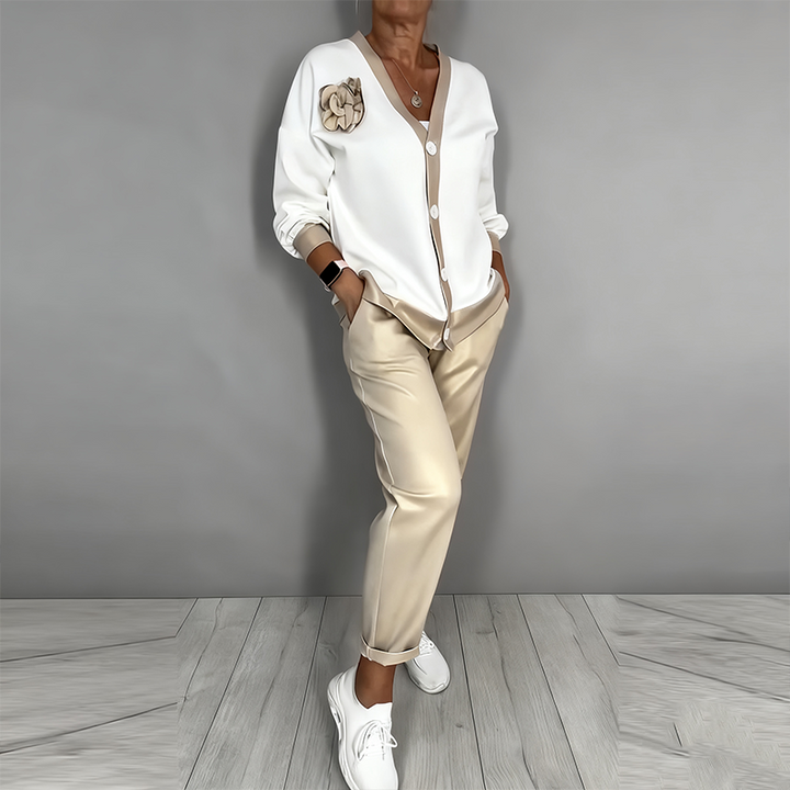 Maelynn - סט קרדיגן אלגנטי בן שני חלקים