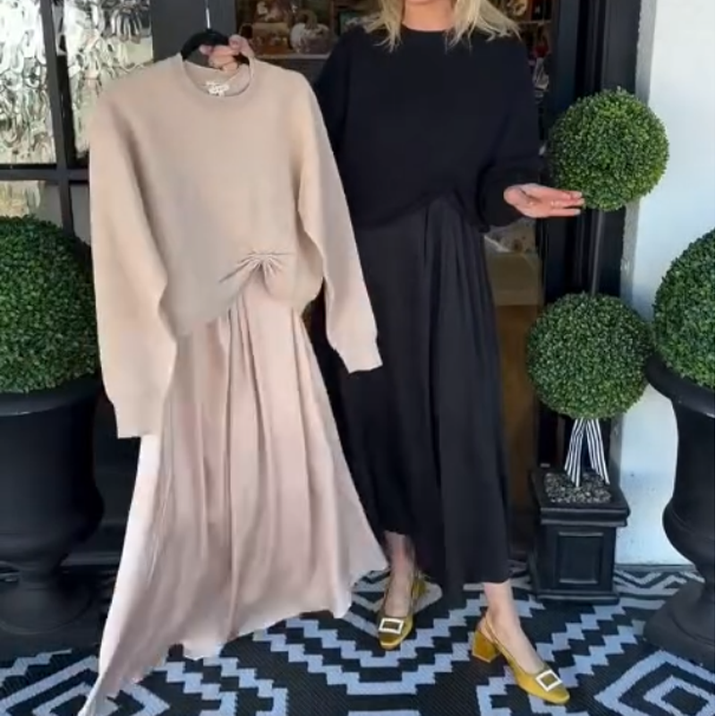 Lilee - חולצה עם קשר מעוות ושמלת מקסי