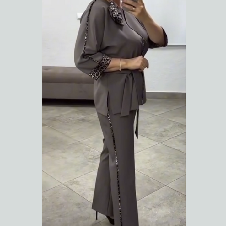 Ivanka - סט אלגנטי בן שני חלקים עם הדפס נמר