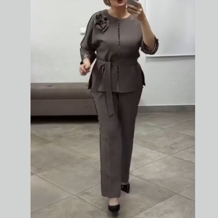 Ivanka - סט אלגנטי בן שני חלקים עם הדפס נמר