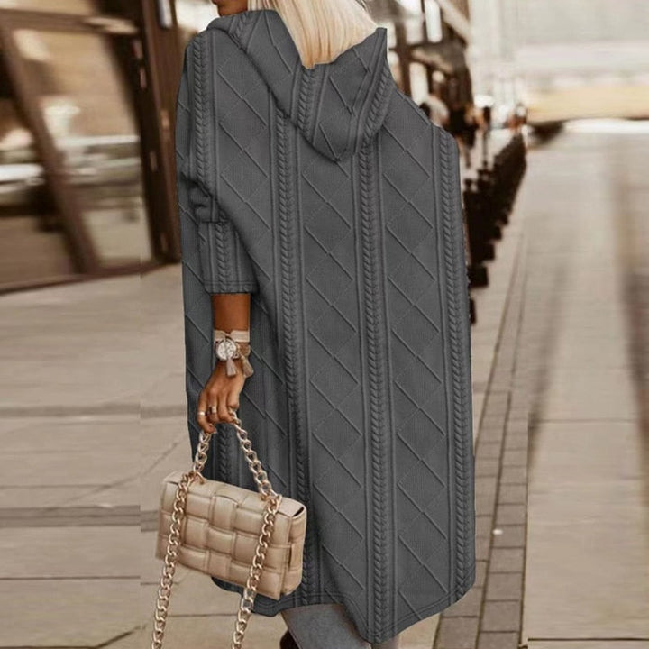 Cytheria - קרדיגן ארוך עם ברדס וסריגת צמות